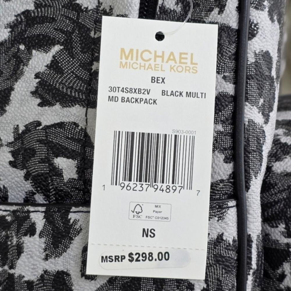 Michael Kors Bex Leopard Logo Medium Backpack - Picture 7 of 9